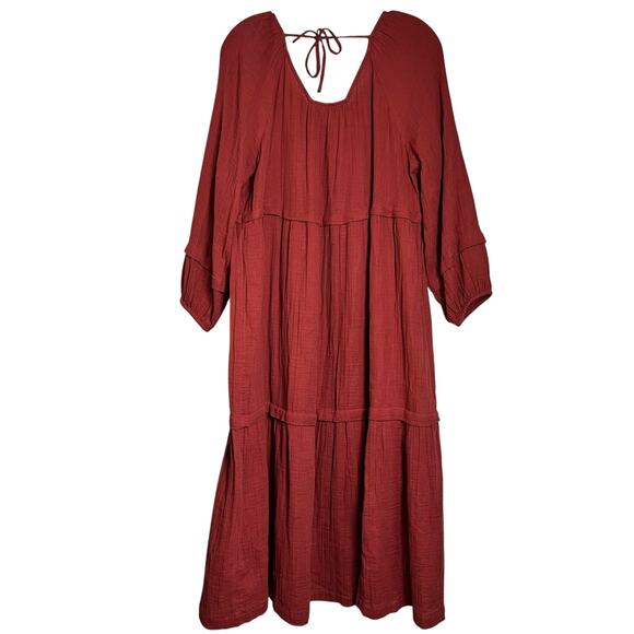 Wonderly Dresses & Skirts - Tiered Gauze Midi Dress Wonderly M Boho Prairiecore Cottagecore Ecclectic (2991)